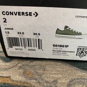 Converse Kids US Size 2 Olive Green